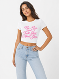My Mom and I Talk Sh*t About You Ribbed Crop Tee - White
