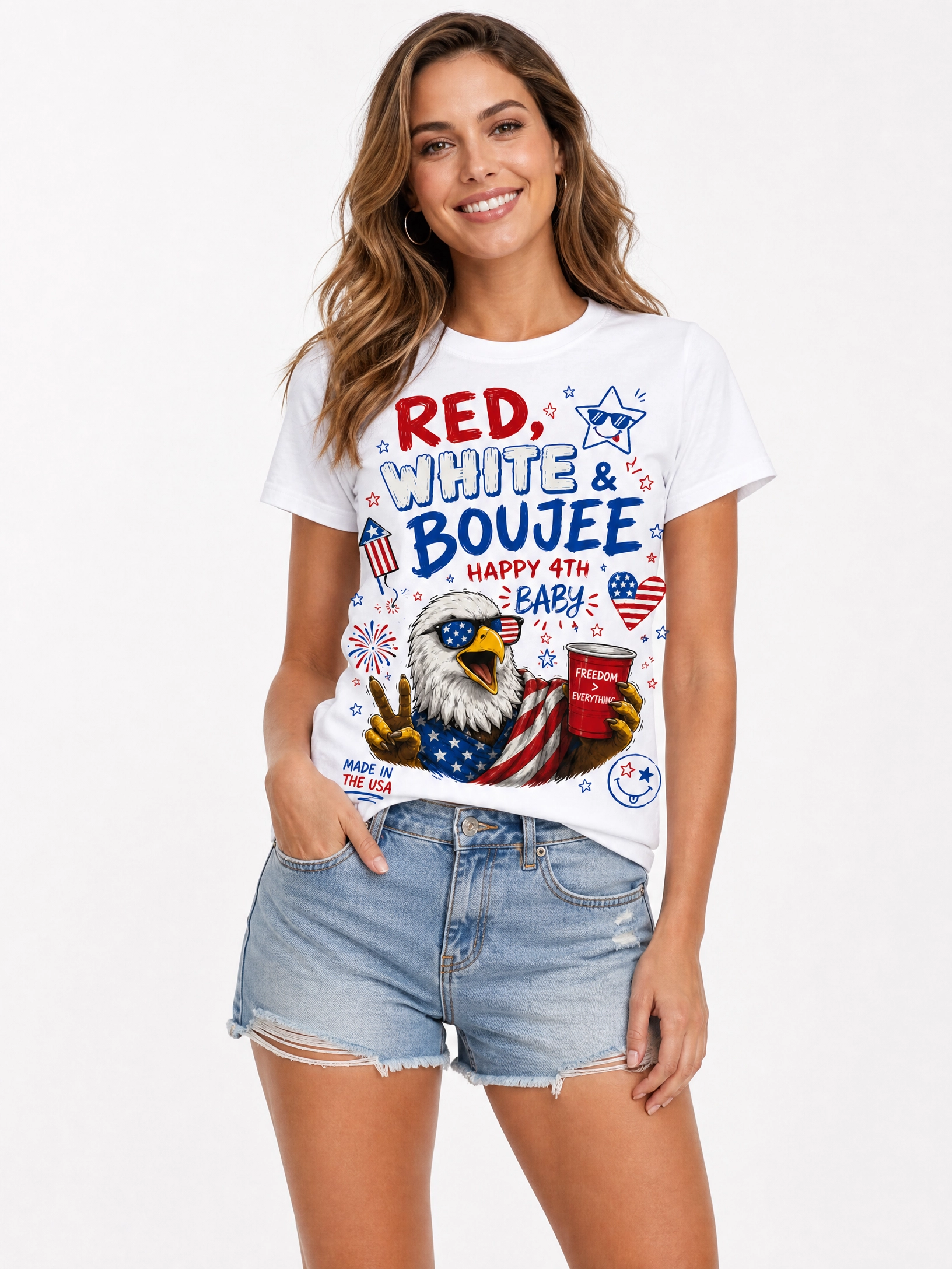 "Red, White & Boujee" Graphic Tee