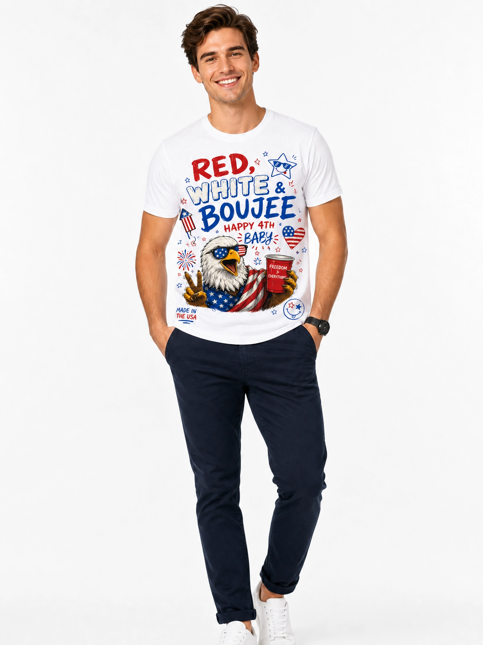 "Red, White & Boujee" Graphic Tee