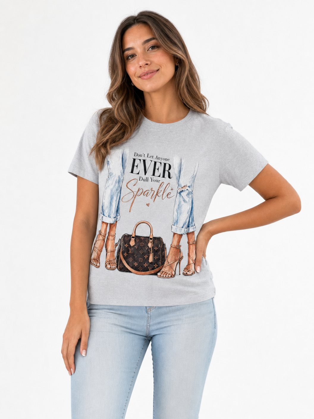 Don't Let Anyone Ever Dull Your Sparkle Tee - Grey