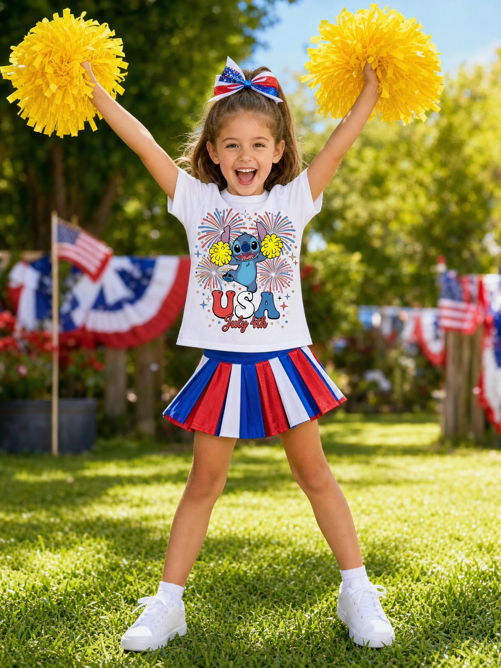 Stitch USA July 4th Cheer Shirt