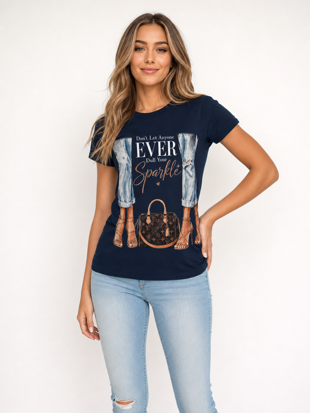 Don't Let Anyone Ever Dull Your Sparkle Tee - Navy